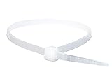 Monoprice Cable Tie 8 inch 40LBS, 100pcs/Pack - White