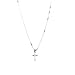 Sterling Silver Tiny Cross Charm Box Chain Nickel Free Necklace Italy