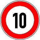 Vinyl Decal Safety Road Sign Sticker - Speed Limit 10-5" Wide