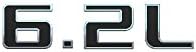 3d Emblem 6.2L for cars trucks Chrome with Black Replacement