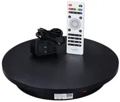 ComXim Professional 360 Degree Photography Turntable for Product Photography, 15.8in(40cm) Diameter,Automatic Remote Control Angle,Speed,Direction, Various Rotation Mode (Black)
