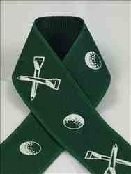 Schiff Ribbons 44401-5 100-Yard Grosgrain Golf Ribbon, 7/8-Inch, Forest/White