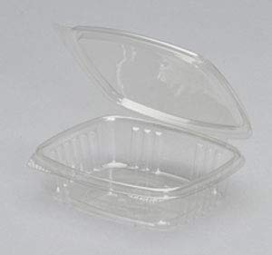 Clear hinged Container, Deli Container, Produce Container, Dips & Spreads, Recyclable, BPA Free, Made in The USA. 200 Pieces per case.