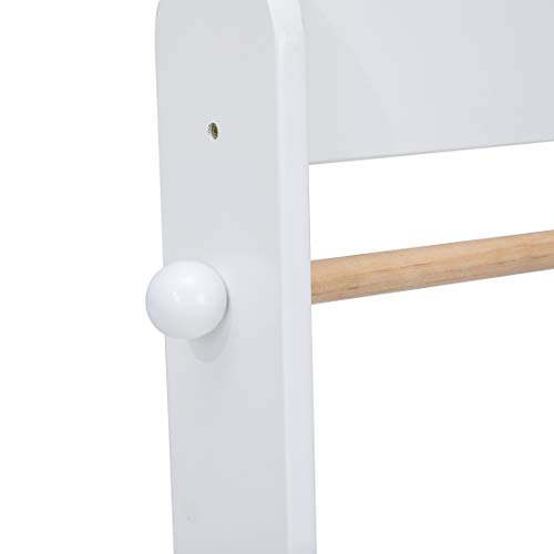 JOLIE VALLÉE TOYS & HOME 2-in-1 Kids Wood Armoire Wardrobe Crown Clothes Rack, White Baby Clothes Storage Rack Standing Closet, Boutique Clothes Rack Organizer for Toddler Girls 2-5 Years - Thumbnail 7