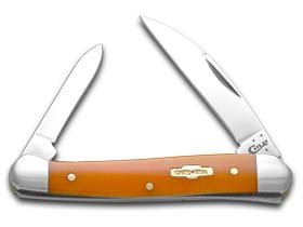 Case 10315 Smooth Persimmon Orange Bone 62109W SS Mini Copperhead Knife