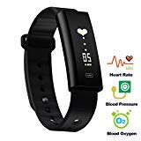 Fitness Tracker,Hizek Activity Tracker with Heart Rate Monitor Wireless IP67 Waterproof Wristand Pedometer with Sleep Monitor/Step Counter/Calories Track/GPS Tracker for Smartphone