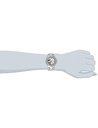 Disney reloj de dial de mk2070 Mickey Mouse nácar pulsera plateada para mujer