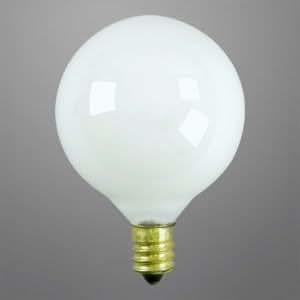 25 WATT WHITE VANITY GLOBE LONG LIFE DECORATIVE LIGHT BULB ...