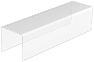 Clear Acrylic Plastic Cabinet Display Stand - Exhibition Riser Plinth Bridge (Long-39cm*11cm*10cm, Max Load 6kg)