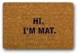 Findguage Hi I'm Mat Door Custom Non-Woven Fabric Non Slip Rug 23.6" x 15.7"