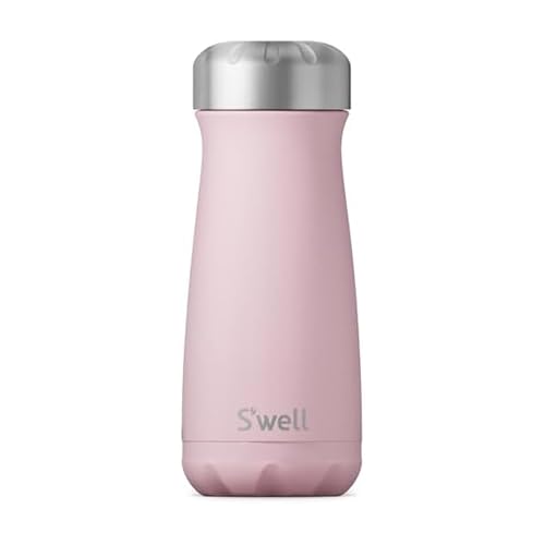 S'well Stainless Steel Traveler, 16oz, Pink Topaz, Triple Layered Vacuum Insula…