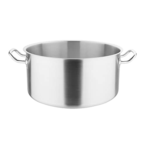 Vogue T088 Large Stainless Steel Stew Pot Pan 18.5 Litre / 360mm Saucepan | All Hob Compatible | Fits Lid T147