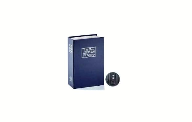 Home Dictionary Metal Secret Safe Box, Hidden Safe, Safe with Key Lock, Safe Bins for Cover Books, Cash Box