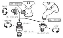 三栄水栓 【金属製ネジニップル】 呼び20水栓用 PL60-21-20