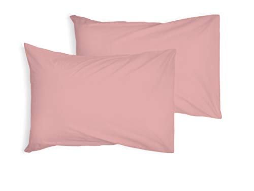 ZIMEL HOMES-Pair Of Housewife Pillow Cases, Oxford Pillow Cases 200 Thread Count Easy Care Non Iron Percale Polycotton-15 Colours (Baby Pink, Pair of Housewife Pillow Cases)