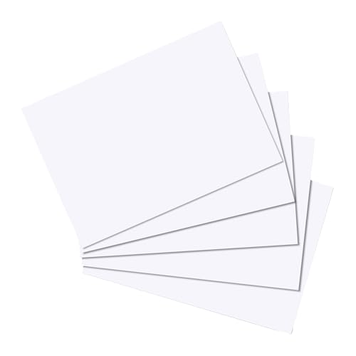 Herlitz-10621308- Karteikarten, DIN A5, blanko, Weiss VE=100