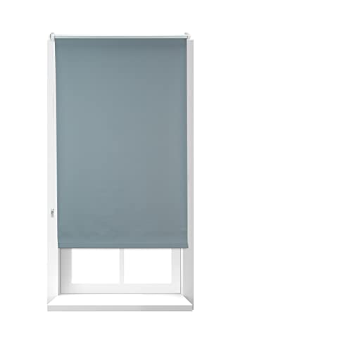 Relaxdays Tenda a Rullo Oscurante, Tenda Termica, Catenella Laterale, Senza Fori, 60x165, Tessuto L:56, Grigio