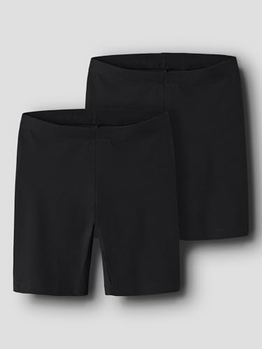 Nkfvivian 2P Solid Short Legging Noos, Pantaloncini Bambine e ragazze, Nero (Black), 134-140