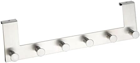 WENKO, Hook Door Mounted Clothes Rack, Stainless Steel, Space