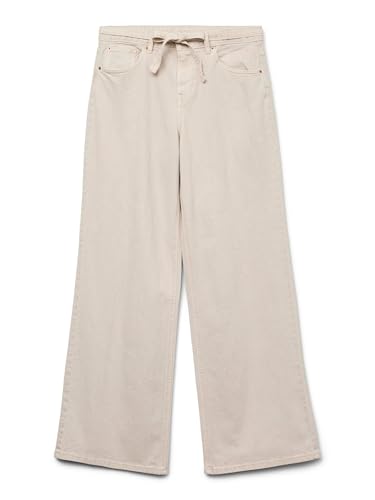 VERO MODA Vaqueros Vmkarlie Mr Ecru Belt DNM, Crudo, 25W x 32L