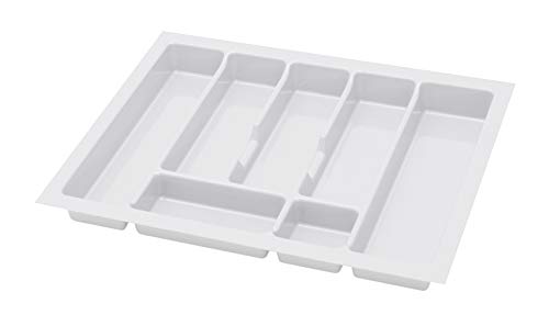 Alusfera Cutlery Tray for Drawers 60 cm, Cutlery Insert, Practical Drawers Organiser System, Cutlery Insert for Drawers, Drawer Separator, Drawer Organiser, 530 x 430 mm, White