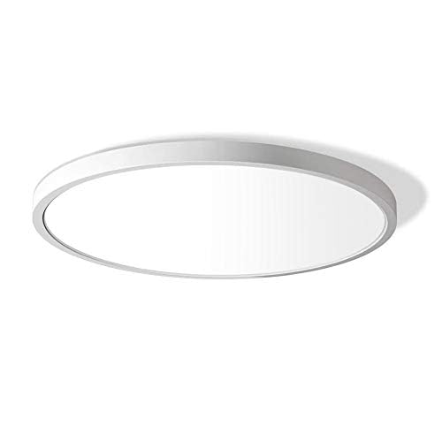 12in/30cm 24W LED Flush Mount Ceiling Light, 6000K Cool White Bathroom Light, 3200LM, White Round Ceiling Lights, 240W Equivalent Ceiling Lamp for Closets, Kitchens, Hallway, Bedrooms, etc.
