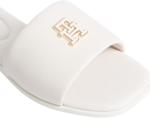 Donna Sandali Logo Hardware Mule in Pelle, Avorio (Soft Cream), 37