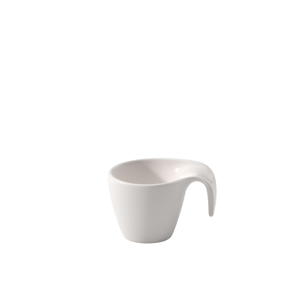 Villeroy & Boch Flow Mocha/Espresso Cup, 100 ml, Premium Porcelain, White