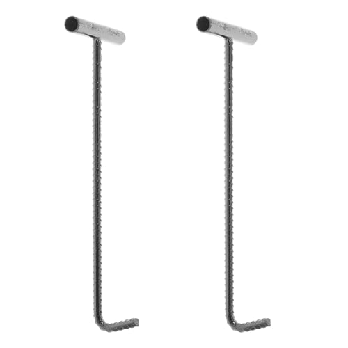ULTECHNOVO 2 Pcs Heavy Duty Rebar Manhole Cover Lifting Hooks, T-Keys Hooks for Drain Grates & Shutter Doors