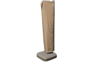 SORARA Abba Patio Cantilever Umbrella Cover, Large Offset Umbrella Cover with Zipper, Fits 9ft to 11ft Patio Outdoor Umbrella with Push Rod, Water Resistant, Windproof, Brown