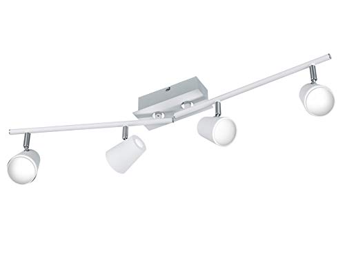 Trio Leuchten LED Deckenleuchte Narcos 873110431, Metall weiß matt / Chrom, 4 x 4 Watt