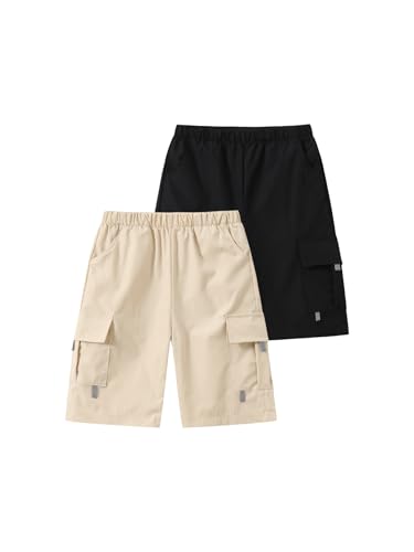 Jolyshlid 2 Pack Boys Pull on Jogger Shorts Cargo Shorts with Pocket 4-5Y at Amazon