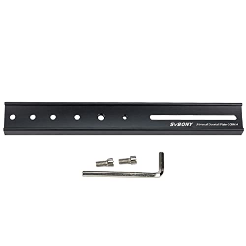 Svbony SV219 Universal Dovetail, 300mm Dovetail Mount Lacquer Metal Rails Telescope Accessories Compatible with Vixen Style Saddle