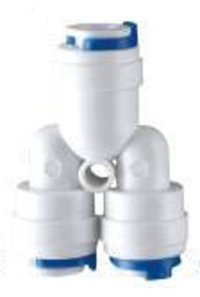 Realgoal 1/4" Tee 3 Way Y Type Tube Quick Connect Push Fit Connector Fittings for RO Water Reverse Osmosis Pure Filter System(Pack of 5)