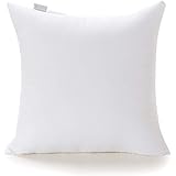 Acanva Decorative Square Throw Pillow Inserts Hypoallergenic Form Stuffer Cushion Sham Filler, 18x18, White