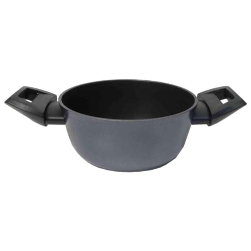 Zanetti Evolution Induction Saucepan, Diameter 16 cm, Non-Stick Base, High Thickness, Saucepan with Lid, Comfortable Handle Two Handles, Black