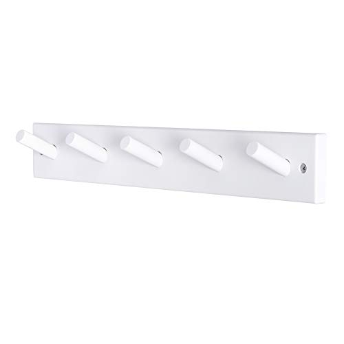 Dseap Wall Mounted Coat Rack 16Inches Hole to Hole, 5 Pegs Coat Hanger Hooks for Hanging Coats