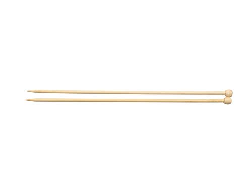 Glorex Bamboo Knitting Needles 6.0 mm 35 cm, Natural, 6 mm