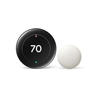 Google Nest Learning Thermostat (4th gen) + Nest Temperature Sensor (2nd gen) - Obsidian