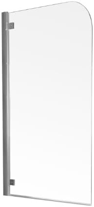 Aqualux FBS0239AQU 800mm Half Frame Bath Screen, Polished Silver/Clear