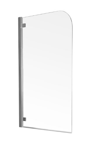 Aqualux FBS0239AQU 800mm Half Frame Bath Screen, Polished Silver/Clear
