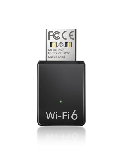 BrosTrend Mini AX900 WiFi 6 USB, WiFi Stick for Fixed PC, Dual-Band 5GHz 600Mbps + 2.4GHz 286Mbps, Internet Flash Drive USB Wi-Fi Adapter for Windows 11/10/7, USB2.0 OFDMA Wi-Fi Receiver