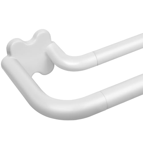 USFOOK Double Wrap Around Curtain Rods White
