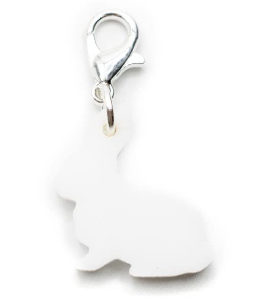 Miniblings Bunny Rabbit Charm Pendant Bracelet Wristlet Easter Acrylic White