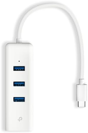 Adattatore USB Ethernet UE330C USB 3.0 Type C con 3 Porte, Gigabit Ethernet, Plug & Play, Compatto e leggero, Windows 11/10/8.1/8/7, MacOS, iPadOS, Chrome OS, Linux OS, Nintendo OS