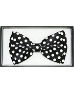 Outer Rebel Fashion Bow Tie- White Dots on Black