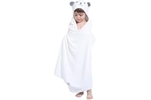 HIPHOP PANDA Hooded Towel for Kids - Viscose Derived from, 30 X 50 INCH Large Size for 3-10 Yrs - Premium Kids Bath Towel Beach Towels Wrap for Girls, Boys, Bear