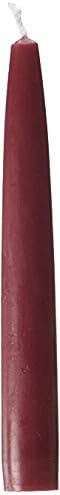 Higlow Dripless Taper Candles 6" Inch Tall Wedding Home & Holiday Decoration Dinner Candle Set of 12 (Burgundy) Wine Red