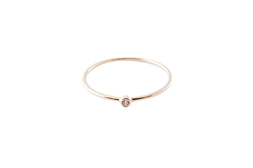 Bezel Solitaire Ring in Gold, Rose Gold, or Silver | Minimalist, Delicate Jewelry