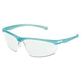 3M 11735 Refine 201 Safety Glasses, Wraparound, Clear AntiFog Lens, Teal Frame